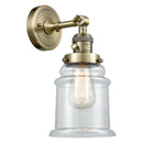 Canton Sconce shown in the Antique Brass finish with a Clear shade