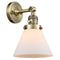 Cone Sconce shown in the Antique Brass finish with a Matte White shade