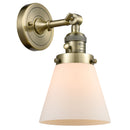 Cone Sconce shown in the Antique Brass finish with a Matte White shade