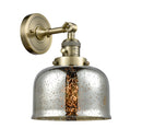 Innovations Lighting Large Bell 1-100 watt 8 inch Antique Brass Sconce with Silver Plated Mercury glass and Solid Brass 180 Degree Adjustable Swivel With Engraved Cast Cup Includes a "High-Low-Off" Switch. 203SWABG78