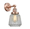 Innovations Lighting Chatham 1-100 watt 6 inch Antique Copper Sconce with Clear Fluted glass and Solid Brass 180 Degree Adjustable Swivel With Engraved Cast Cup Includes a "High-Low-Off" Switch. 203SWACG142