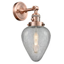 Geneseo Sconce shown in the Antique Copper finish with a Clear Crackled shade