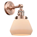 Fulton Sconce shown in the Antique Copper finish with a Matte White shade