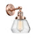 Innovations Lighting Fulton 1-100 watt 7 inch Antique Copper Sconce with Clear glass and Solid Brass 180 Degree Adjustable Swivel With Engraved Cast Cup Includes a "High-Low-Off" Switch. 203SWACG172