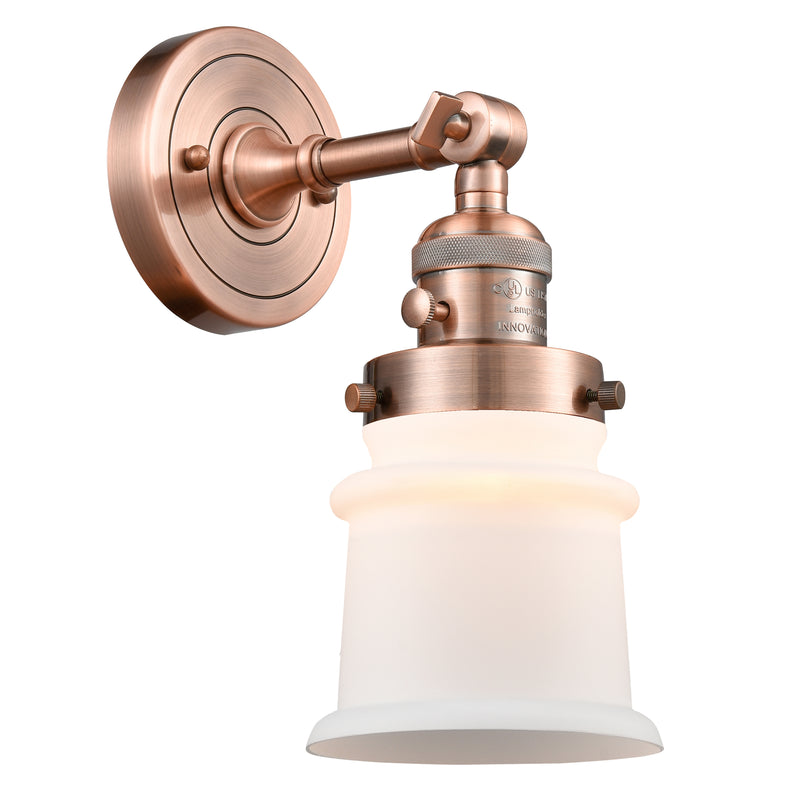 Canton Sconce shown in the Antique Copper finish with a Matte White shade