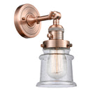 Canton Sconce shown in the Antique Copper finish with a Seedy shade