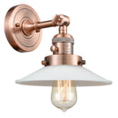 Halophane Sconce shown in the Antique Copper finish with a Matte White Halophane shade