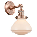 Olean Sconce shown in the Antique Copper finish with a Matte White shade