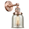 Bell Sconce shown in the Antique Copper finish with a Silver Plated Mercury shade