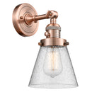 Cone Sconce shown in the Antique Copper finish with a Seedy shade