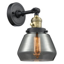 Fulton Sconce shown in the Black Antique Brass finish with a Plated Smoke shade