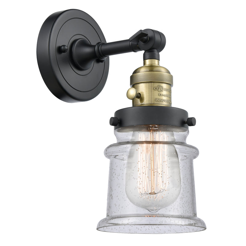 Canton Sconce shown in the Black Antique Brass finish with a Seedy shade