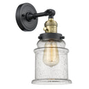 Canton Sconce shown in the Black Antique Brass finish with a Seedy shade