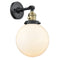 Beacon Sconce shown in the Black Antique Brass finish with a Matte White shade