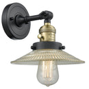 Halophane Sconce shown in the Black Antique Brass finish with a Clear Halophane shade