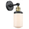 Dover Sconce shown in the Black Antique Brass finish with a Matte White shade