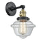 Oxford Sconce shown in the Black Antique Brass finish with a Clear shade