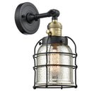 Bell Cage Sconce shown in the Black Antique Brass finish with a Silver Plated Mercury shade