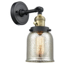 Bell Sconce shown in the Black Antique Brass finish with a Silver Plated Mercury shade