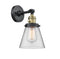 Innovations Lighting Small Cone 1-100 watt 6 inch Black Antique Brass Sconce with Clear glass and Solid Brass 180 Degree Adjustable Swivel With Engraved Cast Cup Includes a "High-Low-Off" Switch. 203SWBABG62