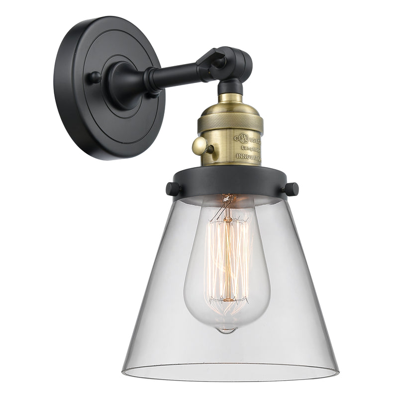 Cone Sconce shown in the Black Antique Brass finish with a Clear shade