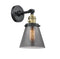 Innovations Lighting Small Cone 1-100 watt 6 inch Black Antique Brass Sconce with Smoked glass and Solid Brass 180 Degree Adjustable Swivel With Engraved Cast Cup Includes a "High-Low-Off" Switch. 203SWBABG63