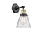 Innovations Lighting Small Cone 1-100 watt 6 inch Black Antique Brass Sconce with Seedy glass and Solid Brass 180 Degree Adjustable Swivel With Engraved Cast Cup Includes a "High-Low-Off" Switch. 203SWBABG64