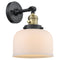 Bell Sconce shown in the Black Antique Brass finish with a Matte White shade