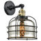 Bell Cage Sconce shown in the Black Antique Brass finish with a Silver Plated Mercury shade