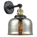 Bell Sconce shown in the Black Antique Brass finish with a Silver Plated Mercury shade