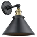 Briarcliff Sconce shown in the Black Antique Brass finish with a Matte Black shade