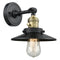 Railroad Sconce shown in the Black Antique Brass finish with a Matte Black shade