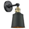 Addison Sconce shown in the Black Antique Brass finish with a Matte Black shade