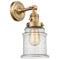 Canton Sconce shown in the Brushed Brass finish with a Seedy shade