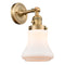 Bellmont Sconce shown in the Brushed Brass finish with a Matte White shade