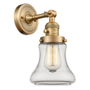 Bellmont Sconce shown in the Brushed Brass finish with a Clear shade