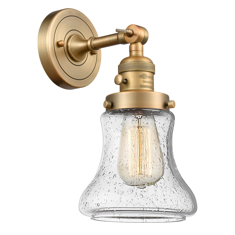 Bellmont Sconce shown in the Brushed Brass finish with a Seedy shade