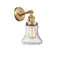 Innovations Lighting Bellmont 1-100 watt 6.5 inch Brushed Brass Sconce with Seedy glass and Solid Brass 180 Degree Adjustable Swivel With Engraved Cast Cup Includes a "High-Low-Off" Switch. 203SWBBG194