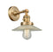 Innovations Lighting Halophane 1-100 watt 10 inch Brushed Brass Sconce with Halophane glass and Solid Brass 180 Degree Adjustable Swivel With Engraved Cast Cup Includes a "High-Low-Off" Switch. 203SWBBG2