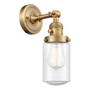 Dover Sconce shown in the Brushed Brass finish with a Seedy shade