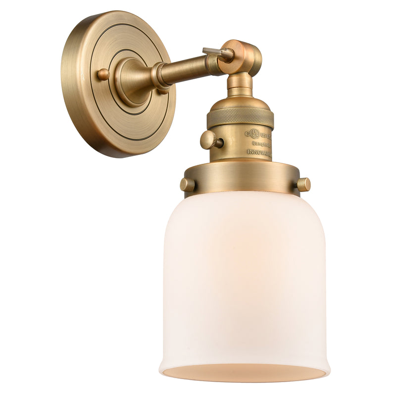 Bell Sconce shown in the Brushed Brass finish with a Matte White shade