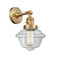 Innovations Lighting Small Oxford 1-100 watt 8 inch Brushed Brass Sconce with Clear glass and Solid Brass 180 Degree Adjustable Swivel With Engraved Cast Cup Includes a "High-Low-Off" Switch. 203SWBBG532