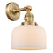 Bell Sconce shown in the Brushed Brass finish with a Matte White shade