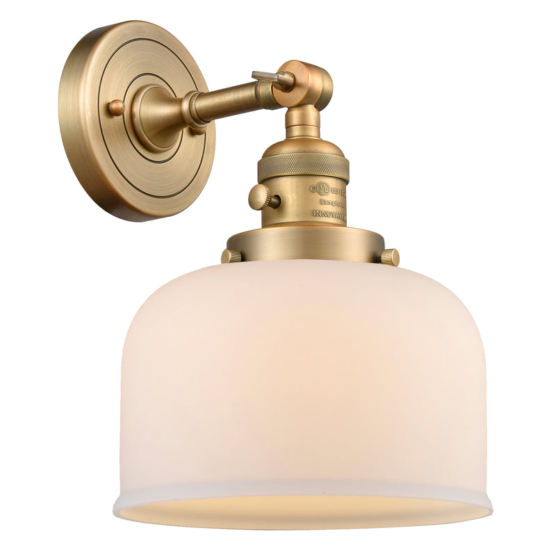 Bell Sconce shown in the Brushed Brass finish with a Matte White shade