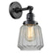 Chatham Sconce shown in the Matte Black finish with a Clear shade