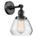 Fulton Sconce shown in the Matte Black finish with a Clear shade