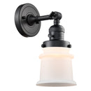 Canton Sconce shown in the Matte Black finish with a Matte White shade