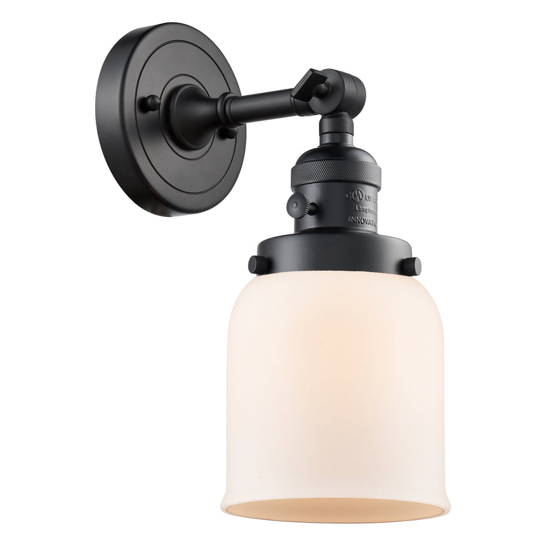 Bell Sconce shown in the Matte Black finish with a Matte White shade