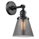 Cone Sconce shown in the Matte Black finish with a Plated Smoke shade