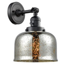 Bell Sconce shown in the Matte Black finish with a Silver Plated Mercury shade